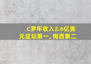 C罗年收入2.6亿美元足坛第一, 梅西第二